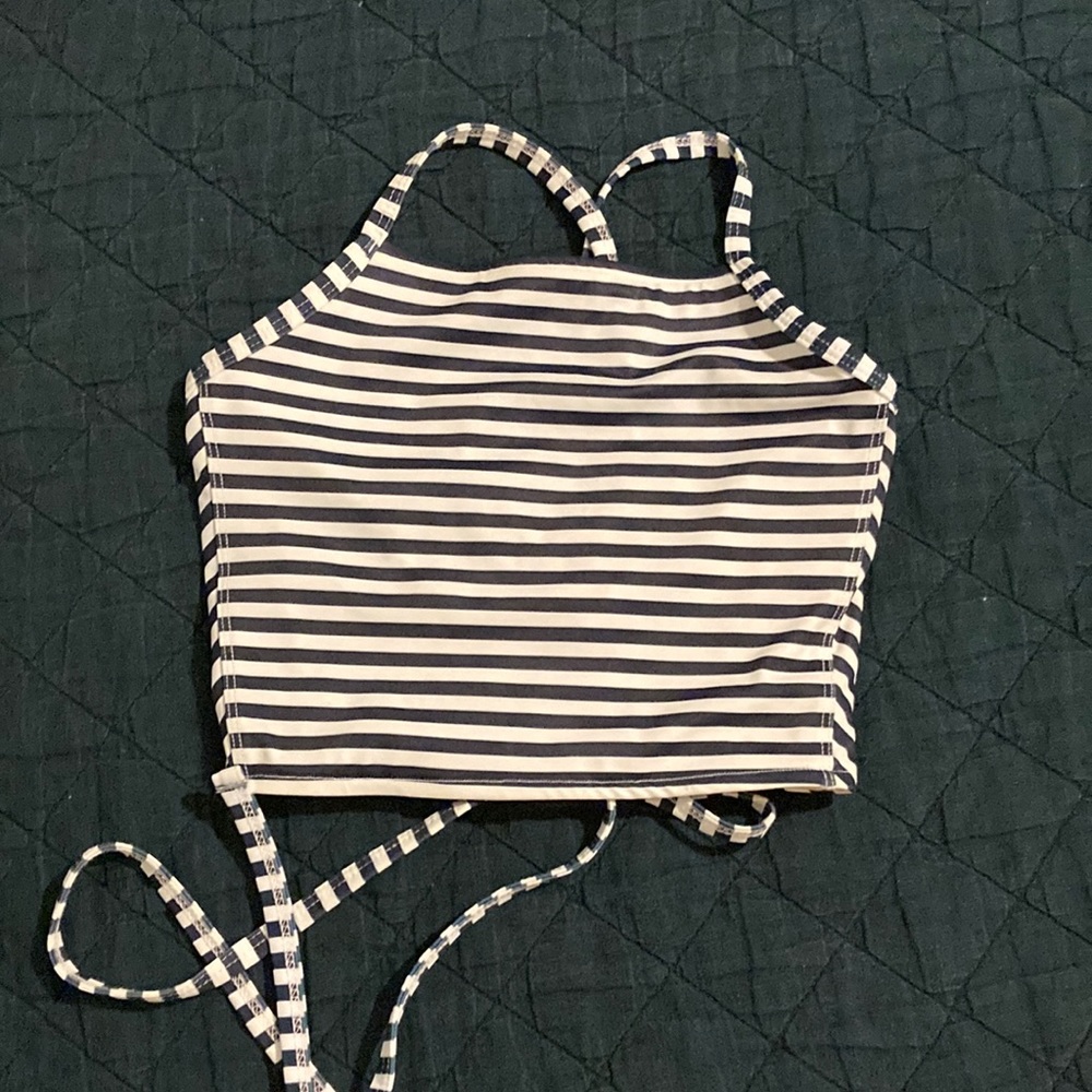 Albion switchback top, navy and white. Super cute!